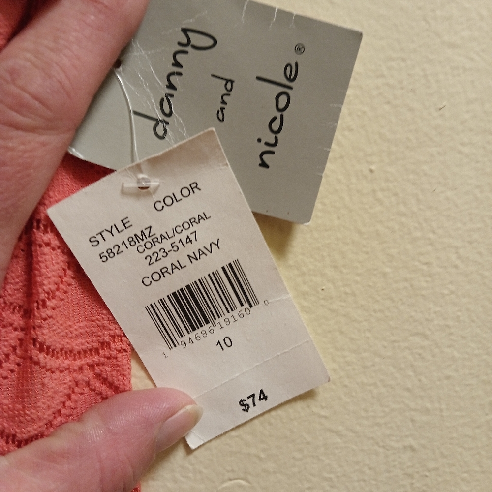 Danny and Nicole Coral Navy Dress size 10